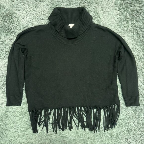 Chicos Black Turtle Neck Sweater Size 1(8) - Picture 1 of 9
